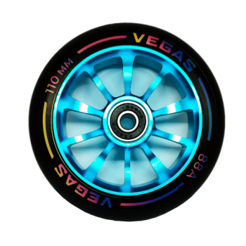 Колесо для трюкового самоката Haevner алюминиевое (110мм/ABEC 9) в черно-бирюзовом цвете